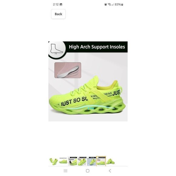 New W Size 6 M Size 4.5 Furuian Safety Green Yellow Steel Toe Shoes PPE Safety - Picture 6 of 12